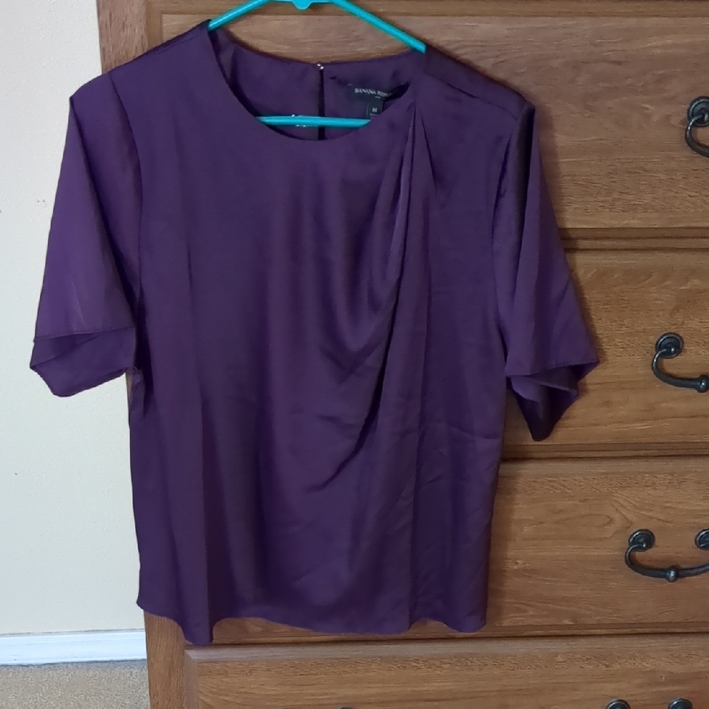 NWT Banana Republic Purple Ruched Blouse Shirt